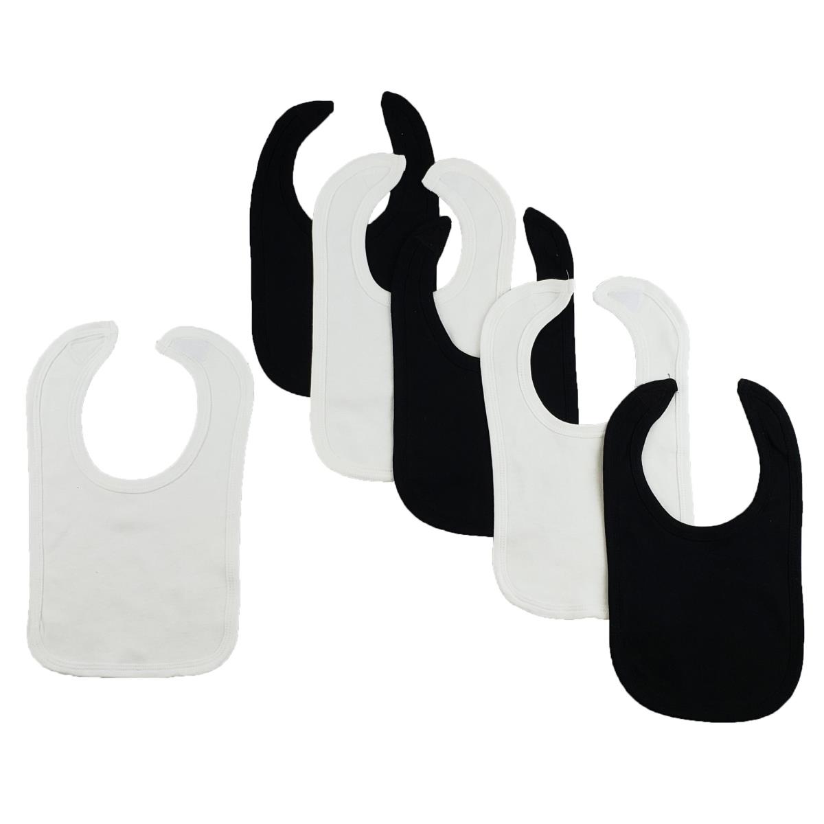 CS-0136 12.25 x 7.5 in. Baby Bibs, White & Black - One Size - 6 per Pack