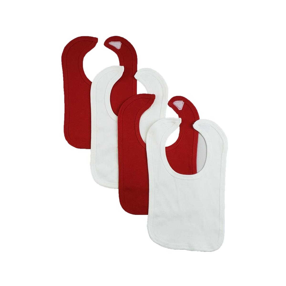 CS-0154 12.25 x 7.5 in. Baby Bibs, Red & White - One Size - 4 per Pack
