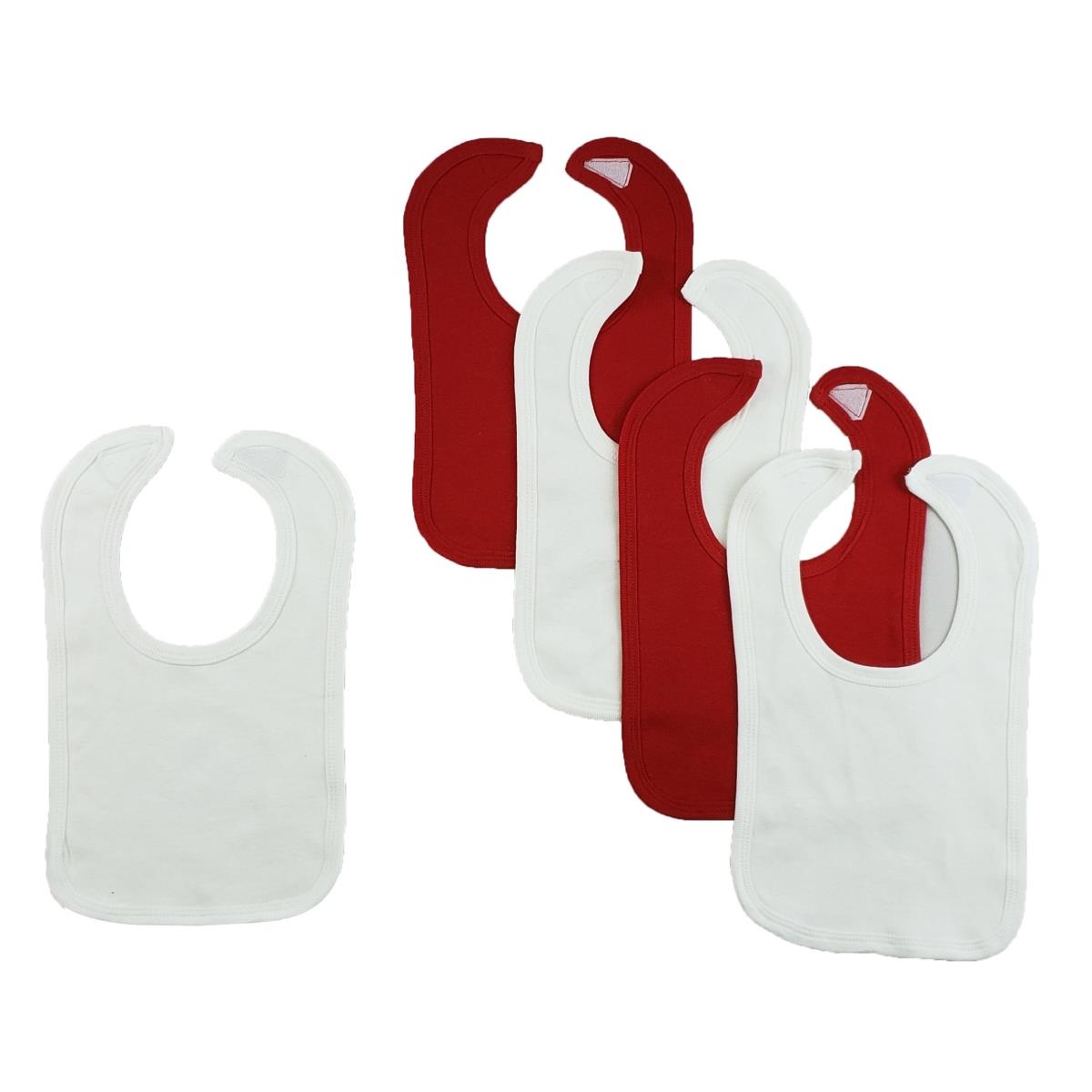 CS-0155 12.25 x 7.5 in. Baby Bibs, Red & White - One Size - 5 per Pack