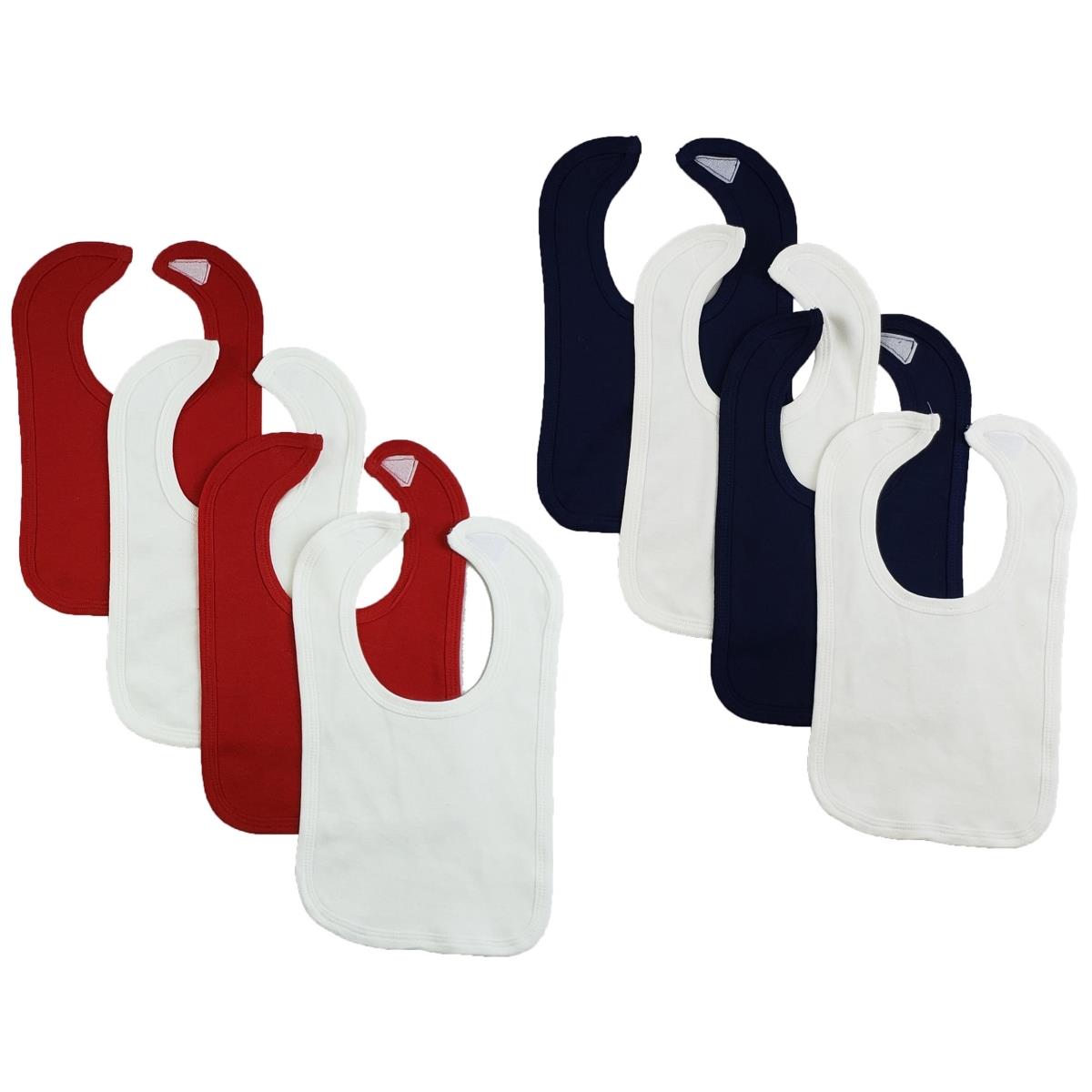 CS-0157 12.25 x 7.5 in. Baby Bibs - Red, White & Navy - One Size - 8 per Pack