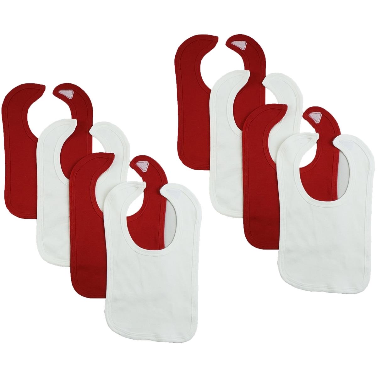 CS-0160 12.25 x 7.5 in. Baby Bibs, Red & White - One Size - 8 per Pack