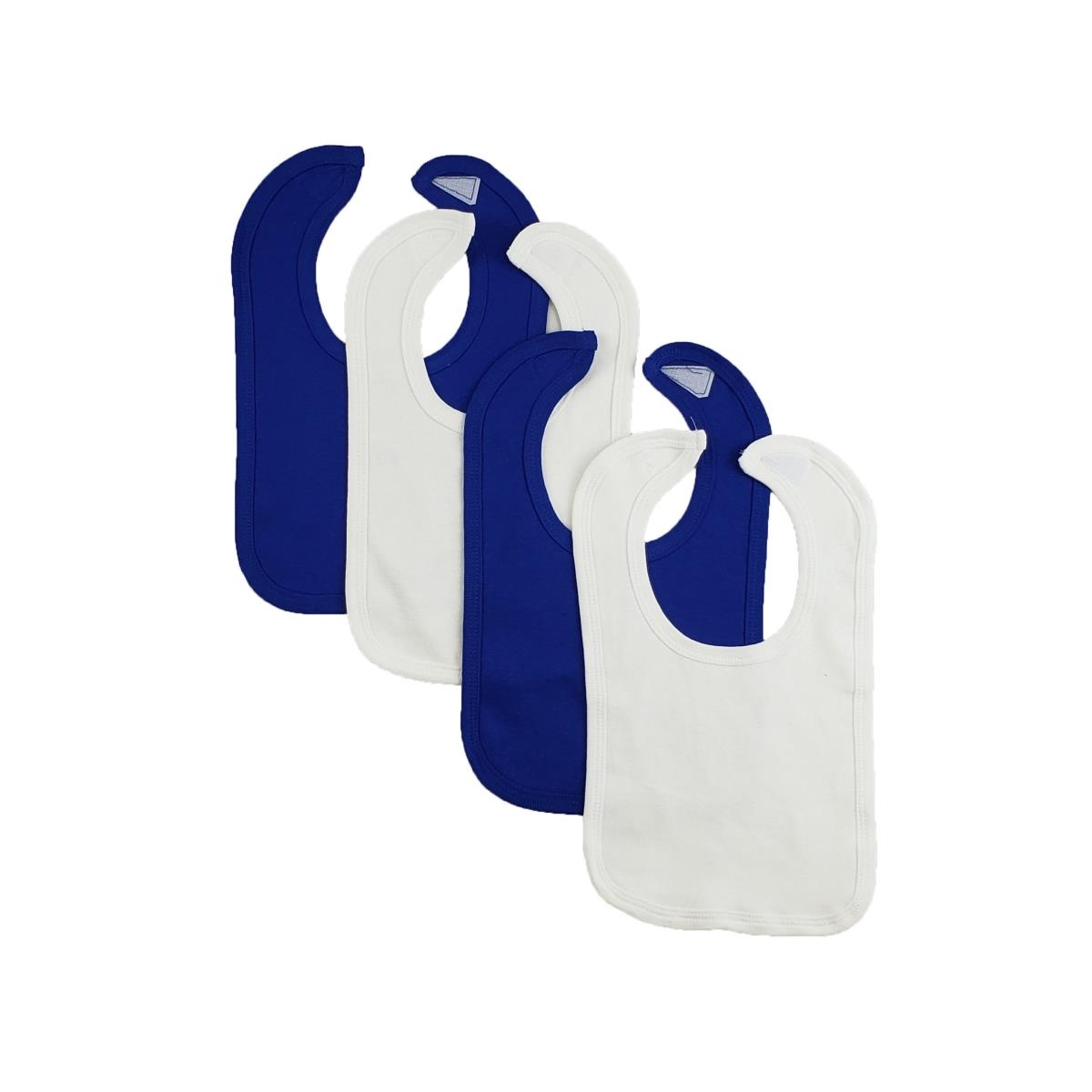 CS-0162 12.25 x 7.5 in. Baby Bibs, Blue & White - One Size - 4 per Pack