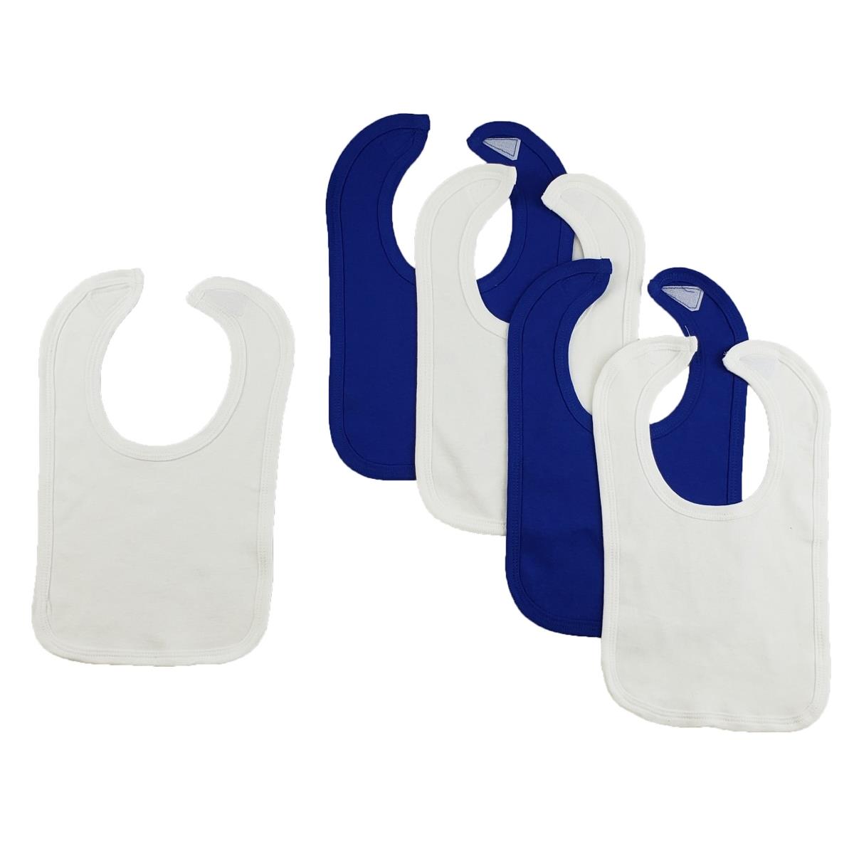 CS-0163 12.25 x 7.5 in. Baby Bibs, Blue & White - One Size - 5 per Pack