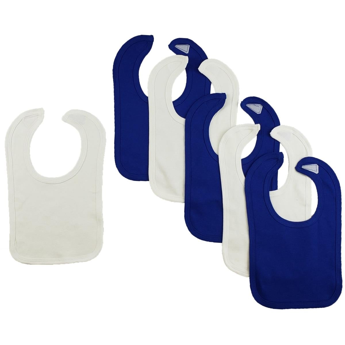 CS-0164 12.25 x 7.5 in. Baby Bibs, Blue & White - One Size - 6 per Pack