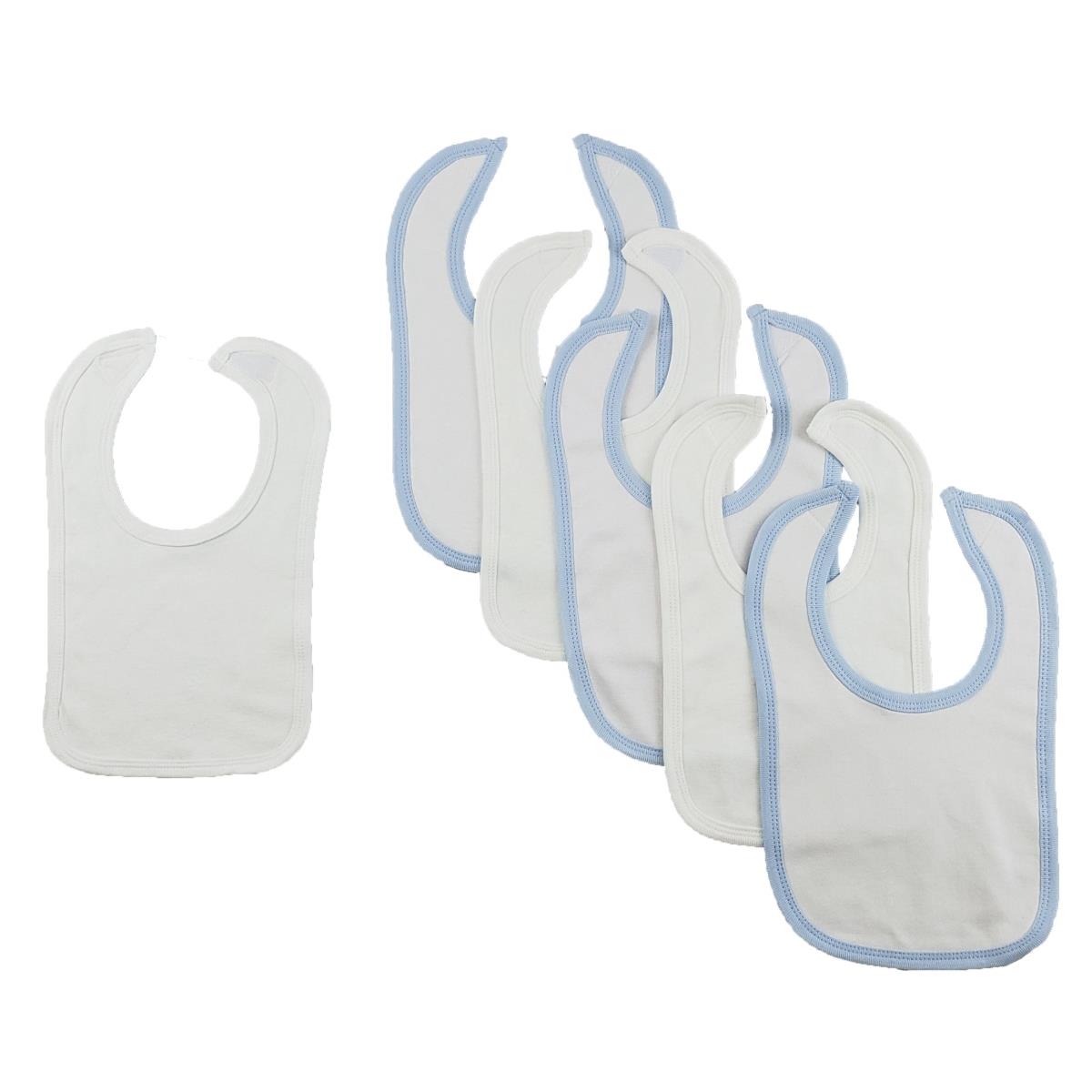 CS-0168 12.25 x 7.5 in. Baby Bibs, Blue & White - One Size - 6 per Pack