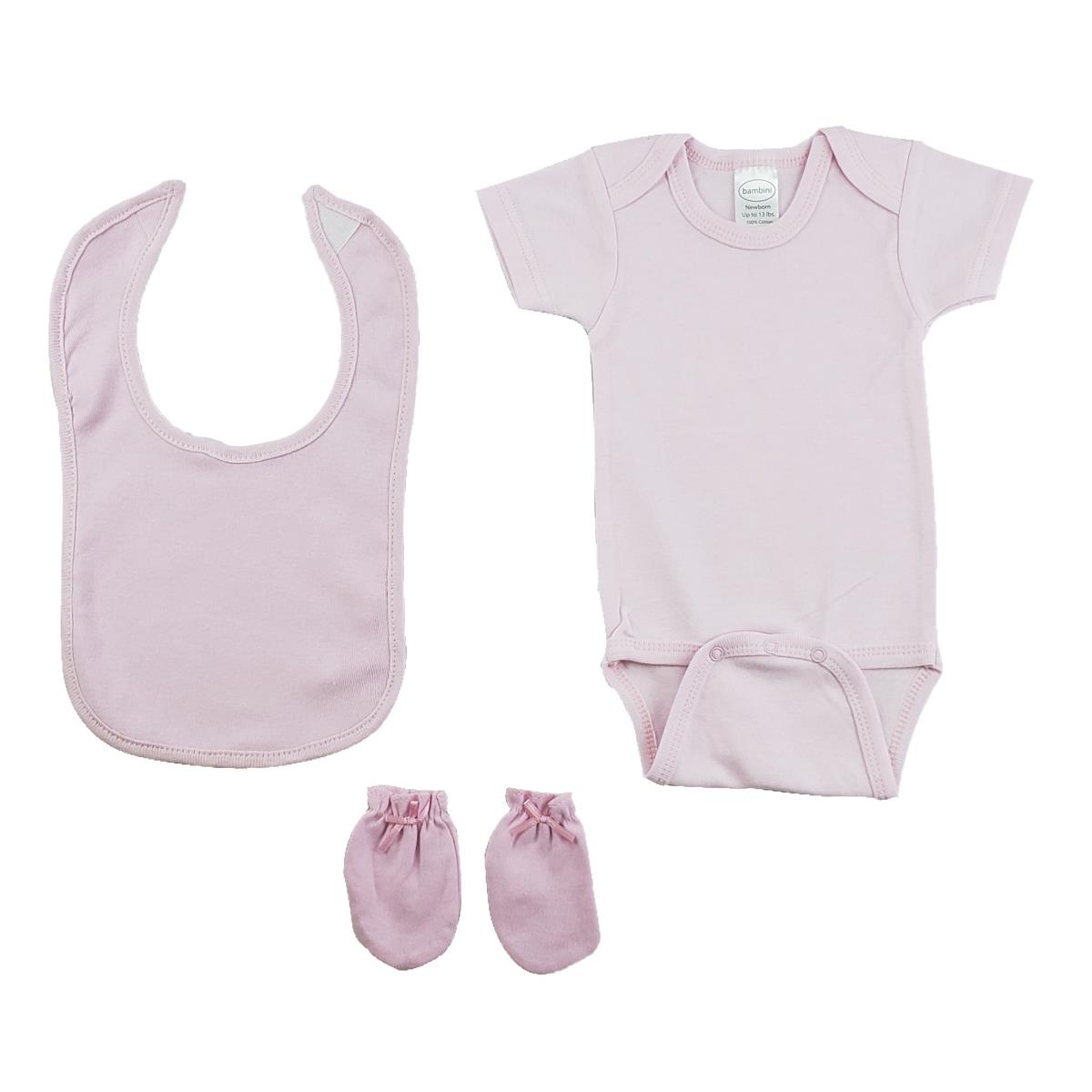 CS-0178 Baby Clothes Set, White & Pink - Newborn