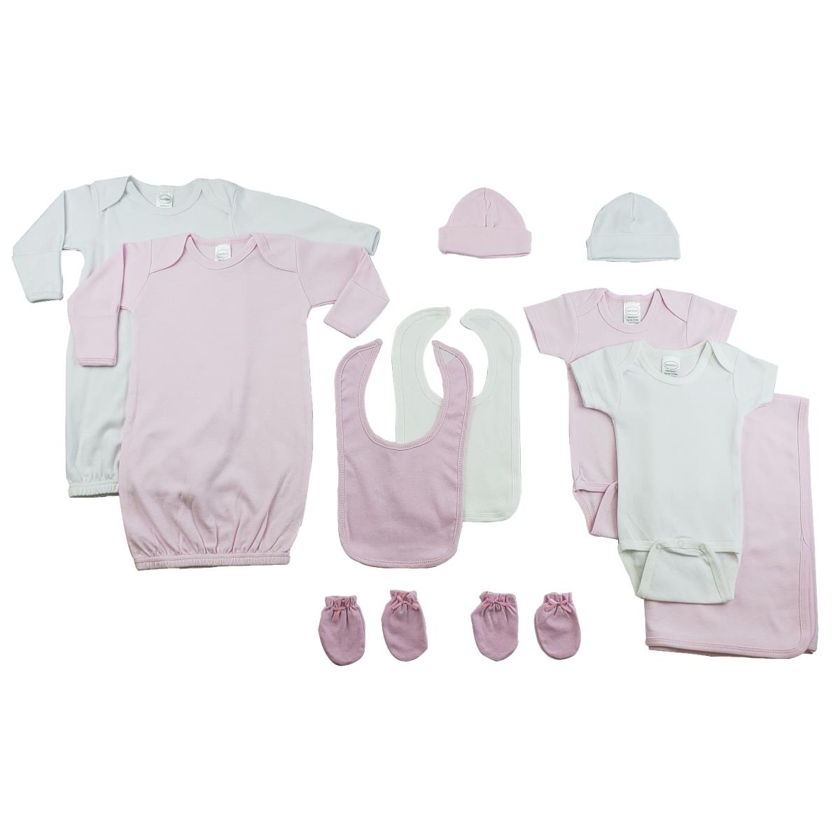 CS-0184 Girls Layette Set, White & Pink - Newborn