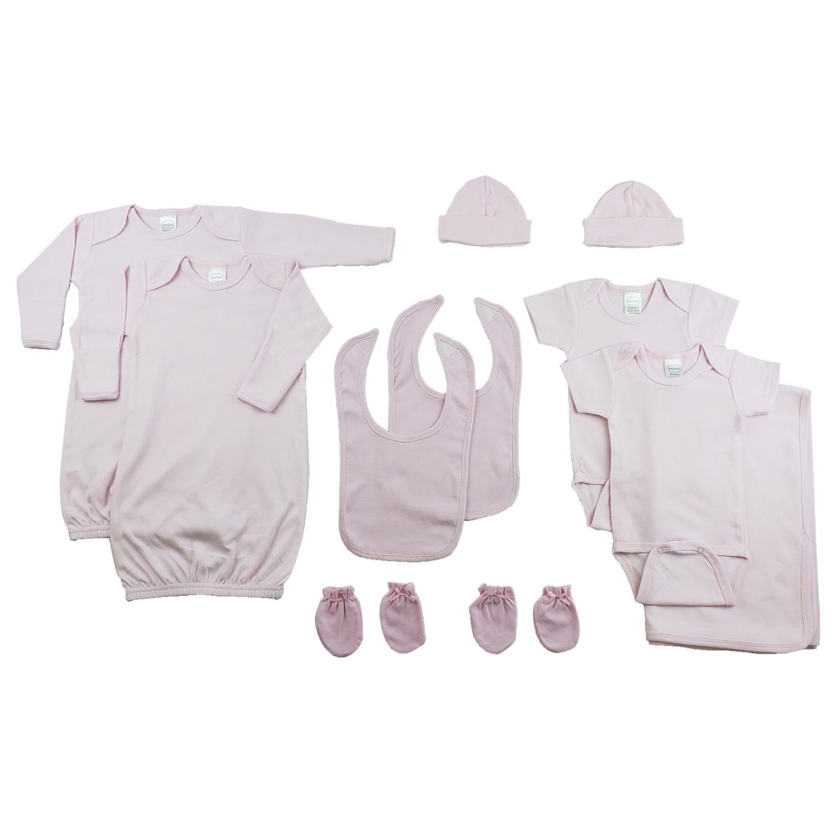 CS-0185 Girls Layette Set, White & Pink - Newborn