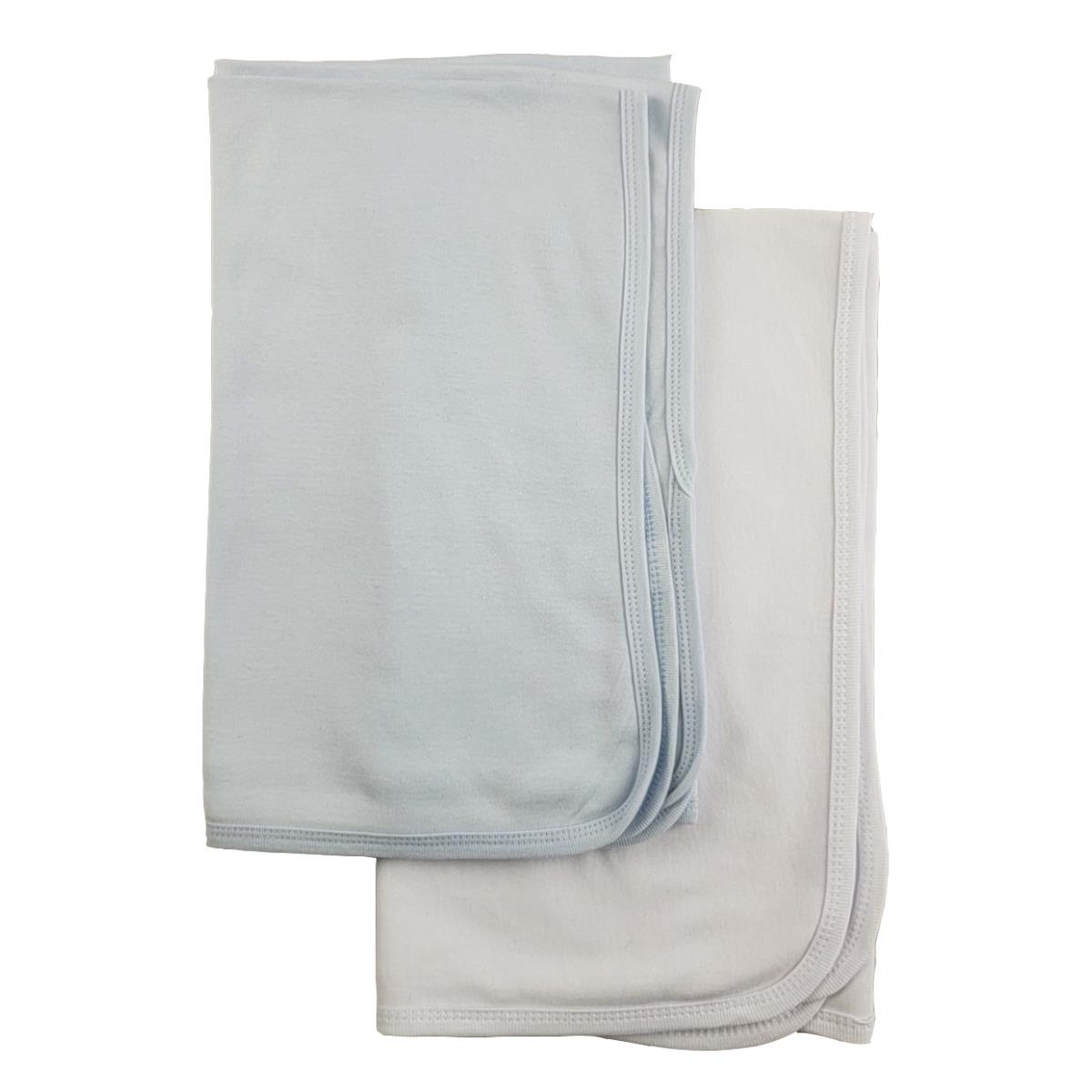 Picture of Bambini CS-0190 30 x 40 in. Receiving Blankets&#44; Blue & White - 2 per Pack