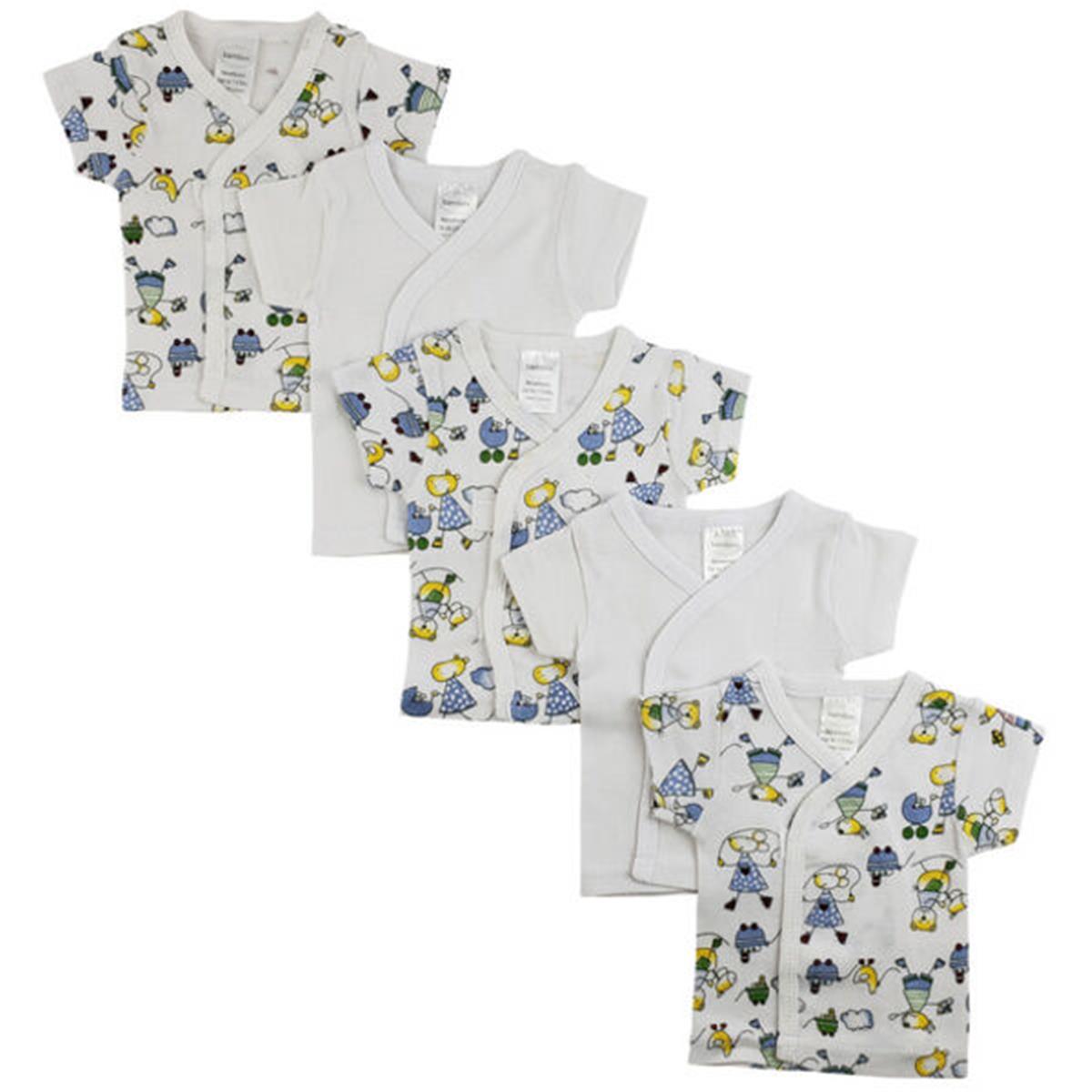CS-0203 Side Snap Short Sleeve Shirt, White - Newborn - 5 per Pack