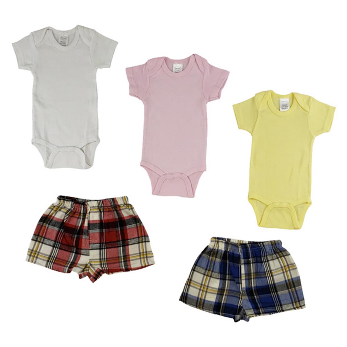 Picture of Bambini CS-0208NB Infant One Piece & Boxer Shorts&#44; Pink - Newborn