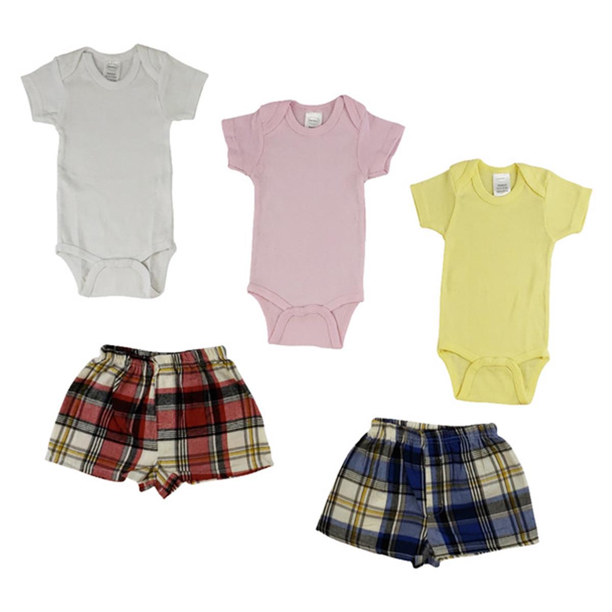 Picture of Bambini CS-0208S Infant One Piece & Boxer Shorts&#44; Pink - Small