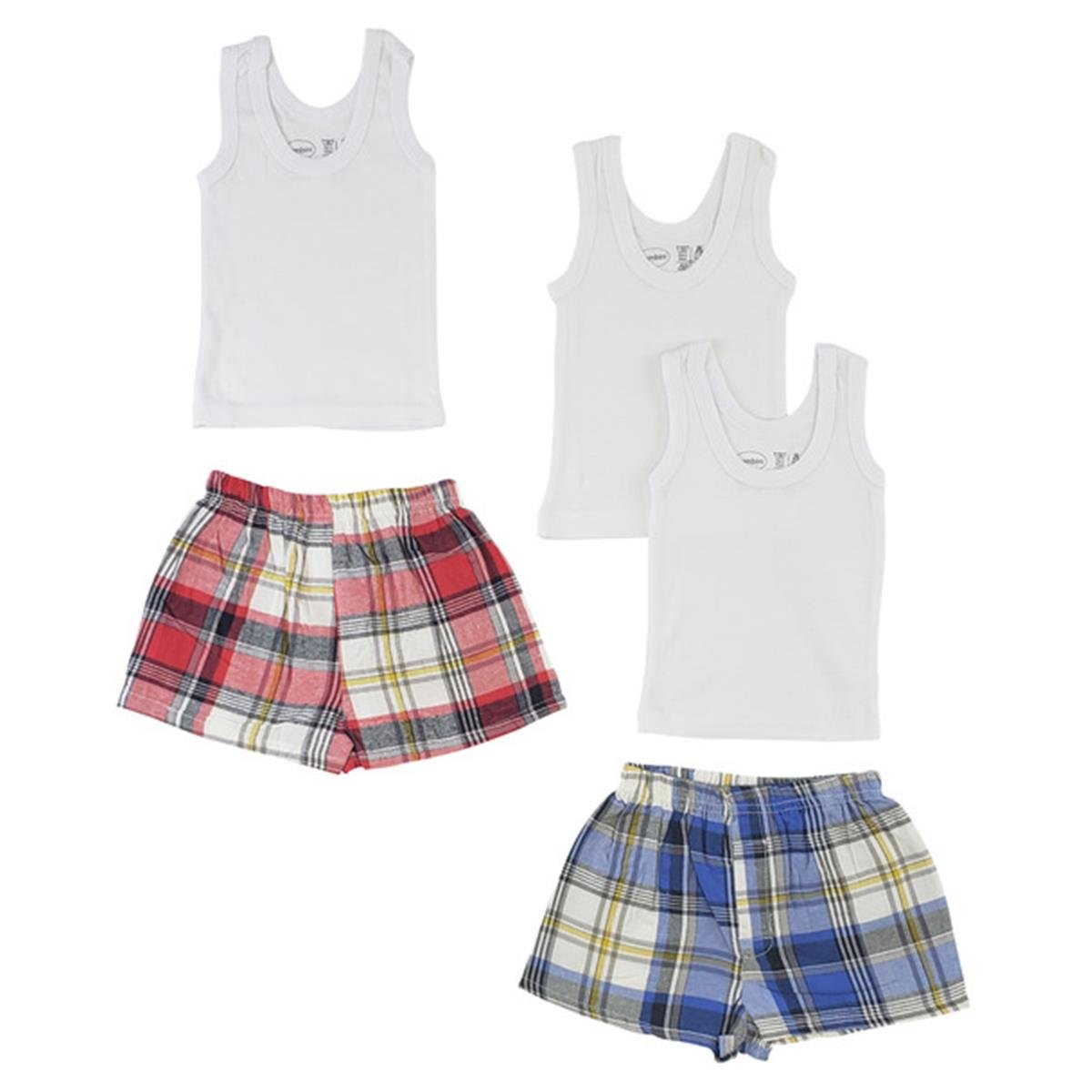 Picture of Bambini CS-0213S Infant Tank Tops & Boxer Shorts&#44; White - Small - 5 per Pack