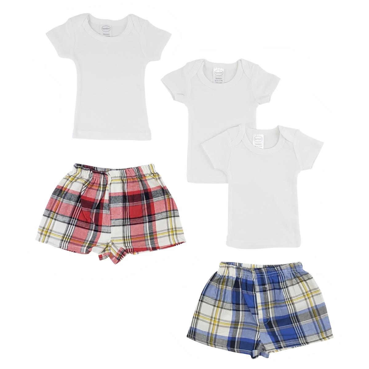 CS-0218L Infant T-Shirts & Boxer Shorts, White - Large