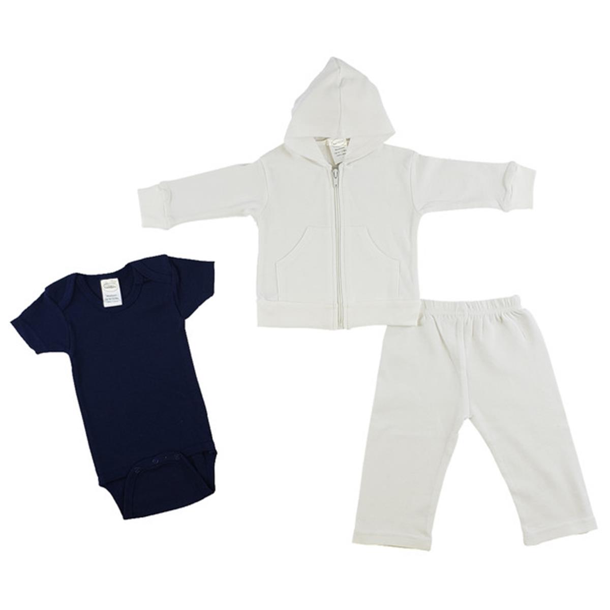 CS-0226S One Piece, Sweat Pants & Hoodie Set, Navy & White - Small