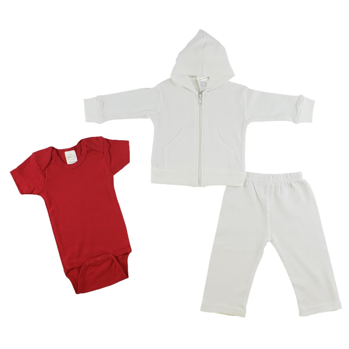 CS-0227S One Piece, Sweat Pants & Hoodie Set, Red & White - Small