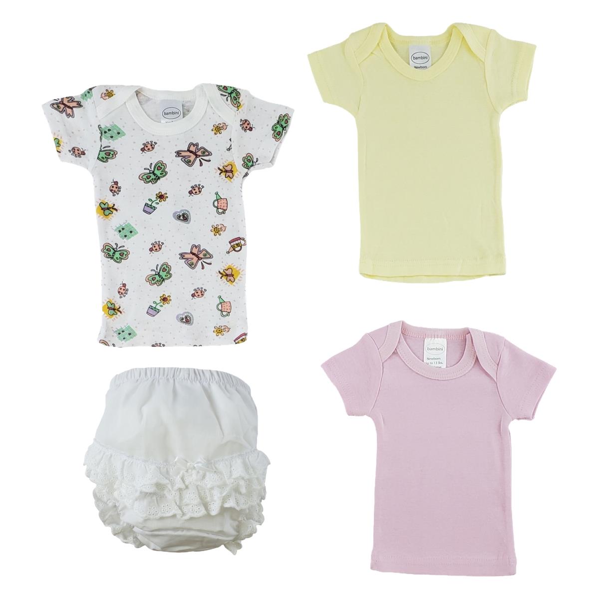 Picture of Bambini CS-0233M Girls T-Shirts & Fancy Pants&#44; White - Medium