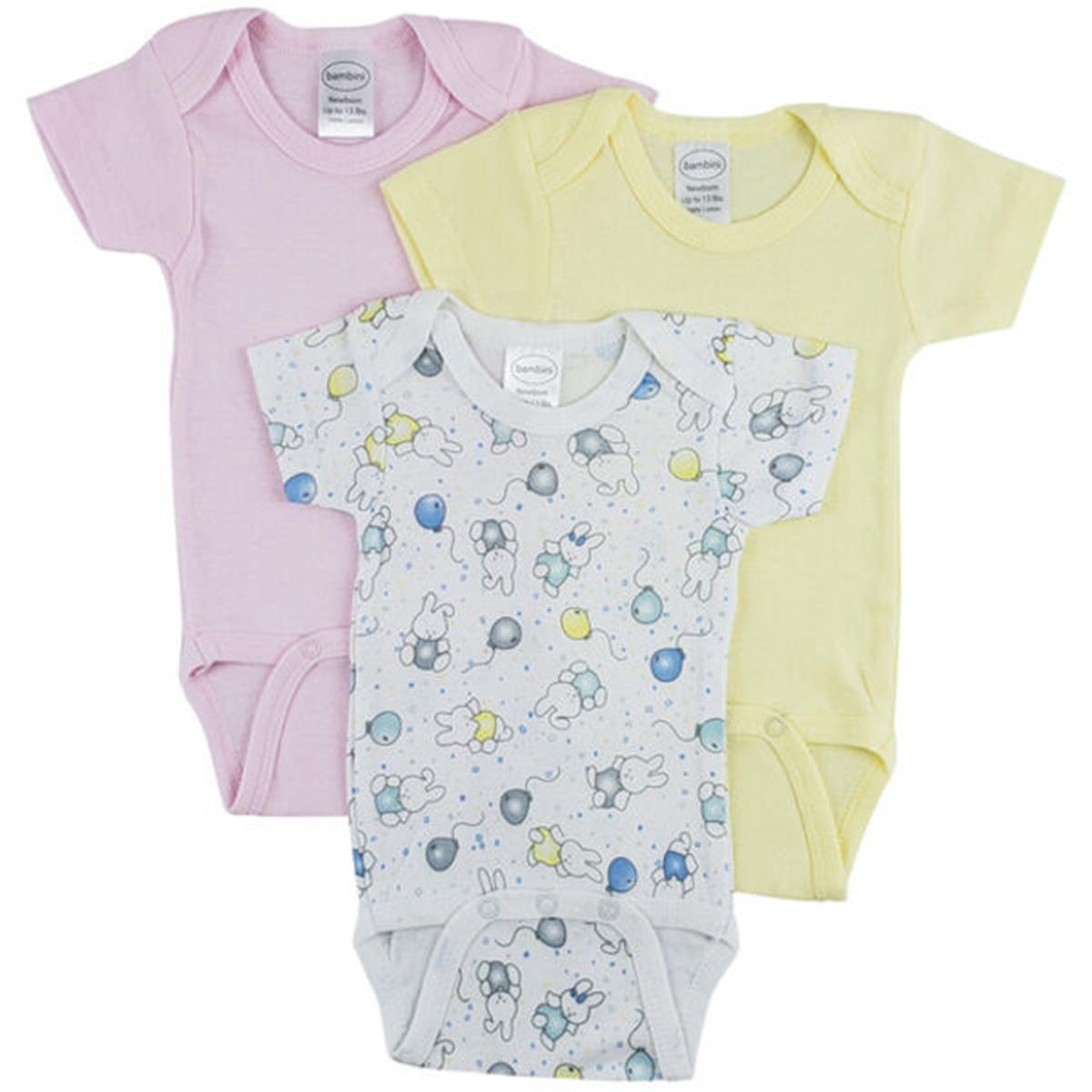 CS-0237NB Short Sleeve One Piece, White - Newborn