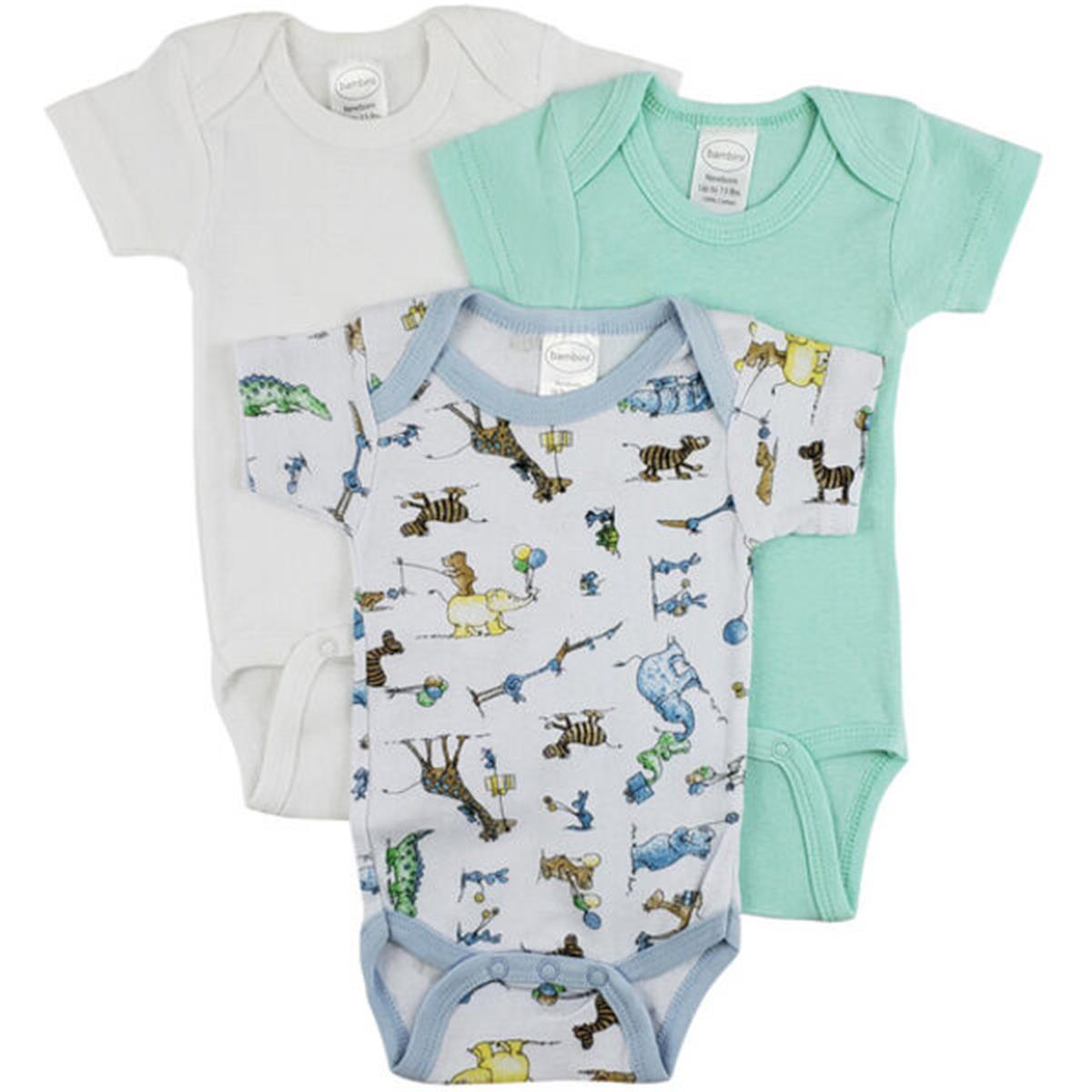 CS-0243NB Short Sleeve One Piece, White - Newborn
