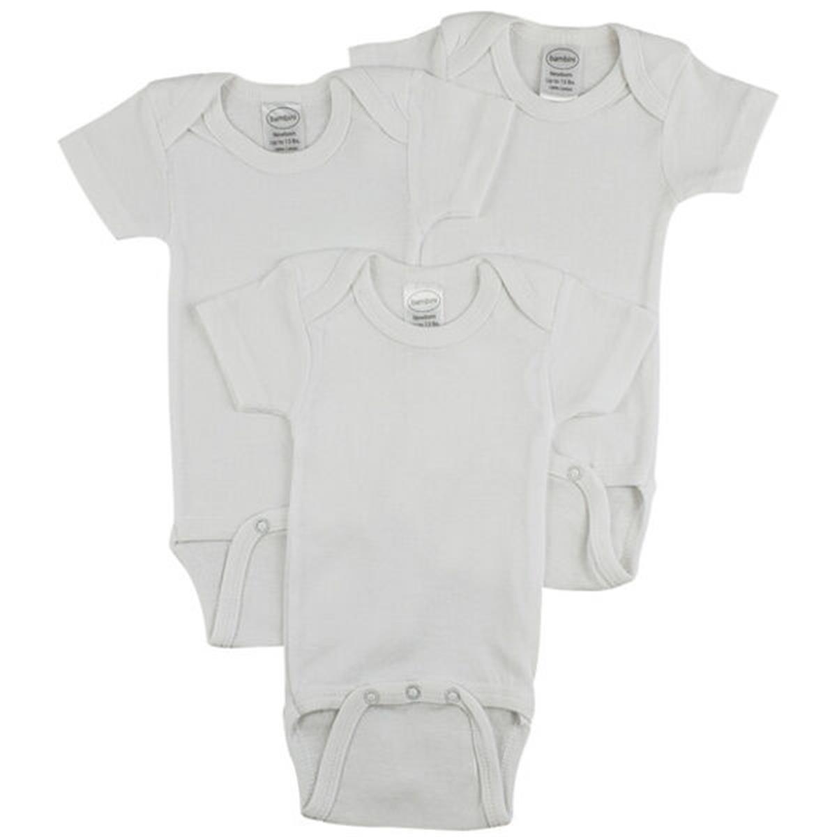 CS-0257NB Short Sleeve One Piece, White - Newborn
