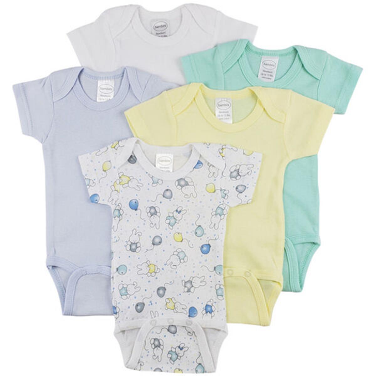 CS-0269NB Short Sleeve One Piece, White - Newborn