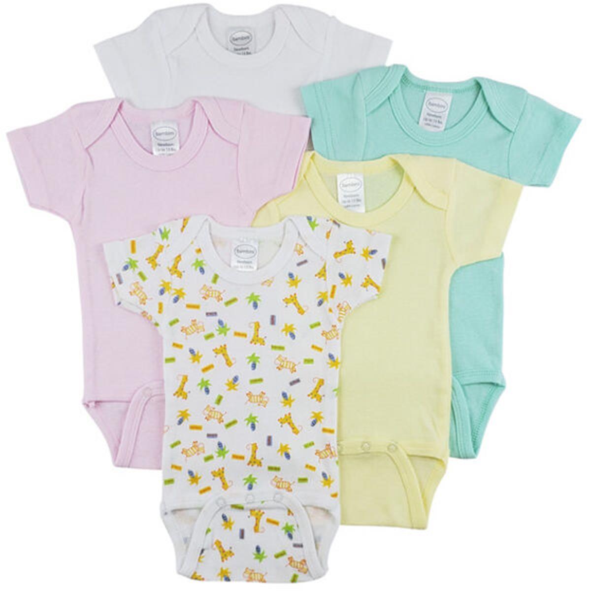 CS-0286L Short Sleeve One Piece - White, Yellow & Pink - Large