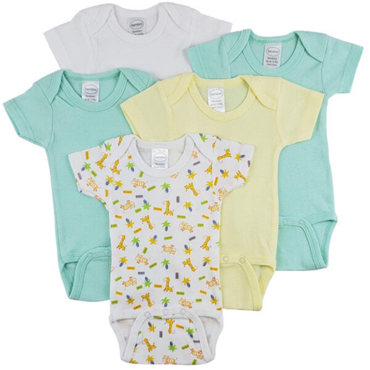 CS-0291NB Short Sleeve One Piece, White - Newborn