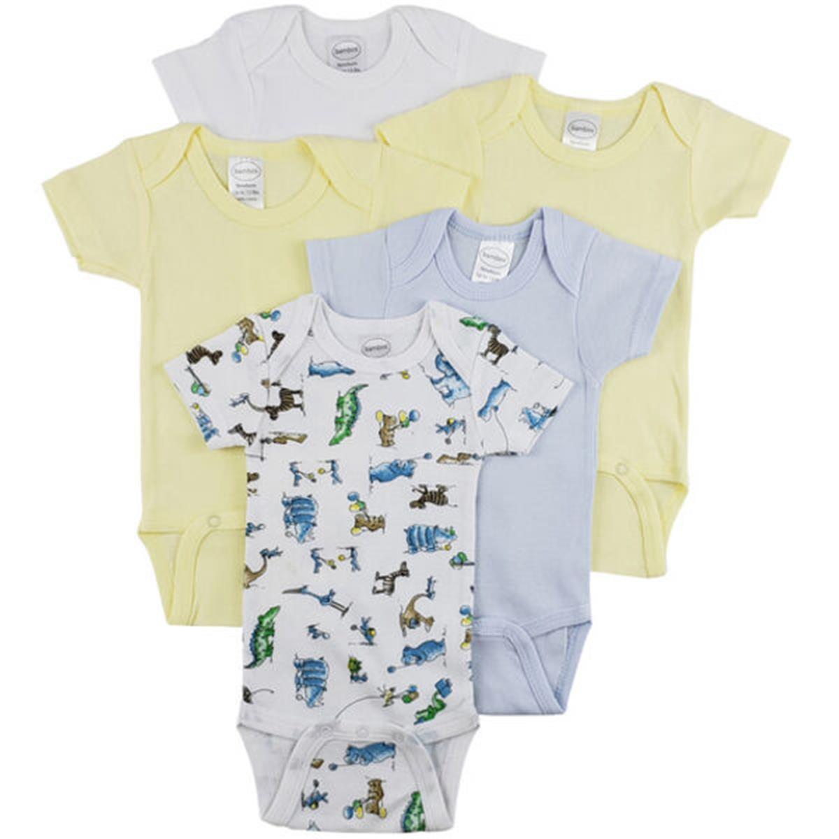 CS-0303M Short Sleeve One Piece, White & Yellow - Medium