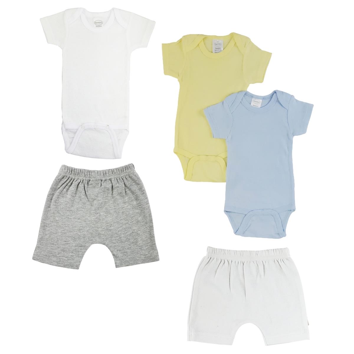 CS-0375S Infant One Piece & Pants, White & Grey - Small