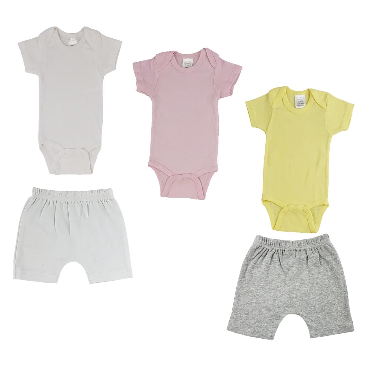 CS-0376NB Infant One Piece & Pants, White & Grey - Newborn