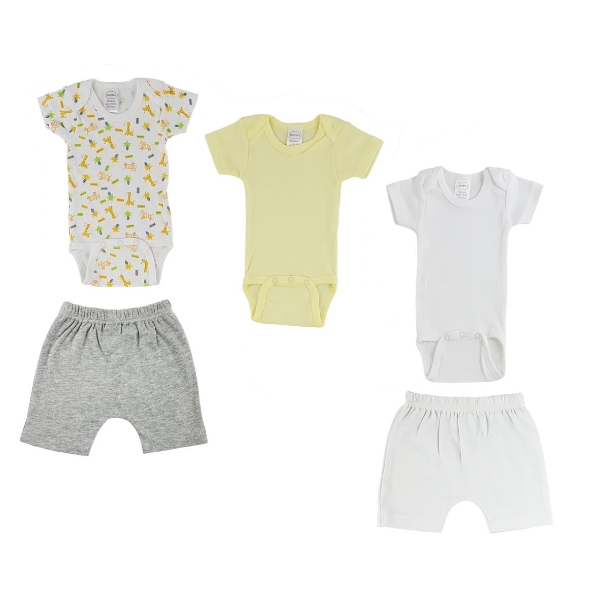 CS-0378S Infant One Piece & Pants, White & Grey - Small