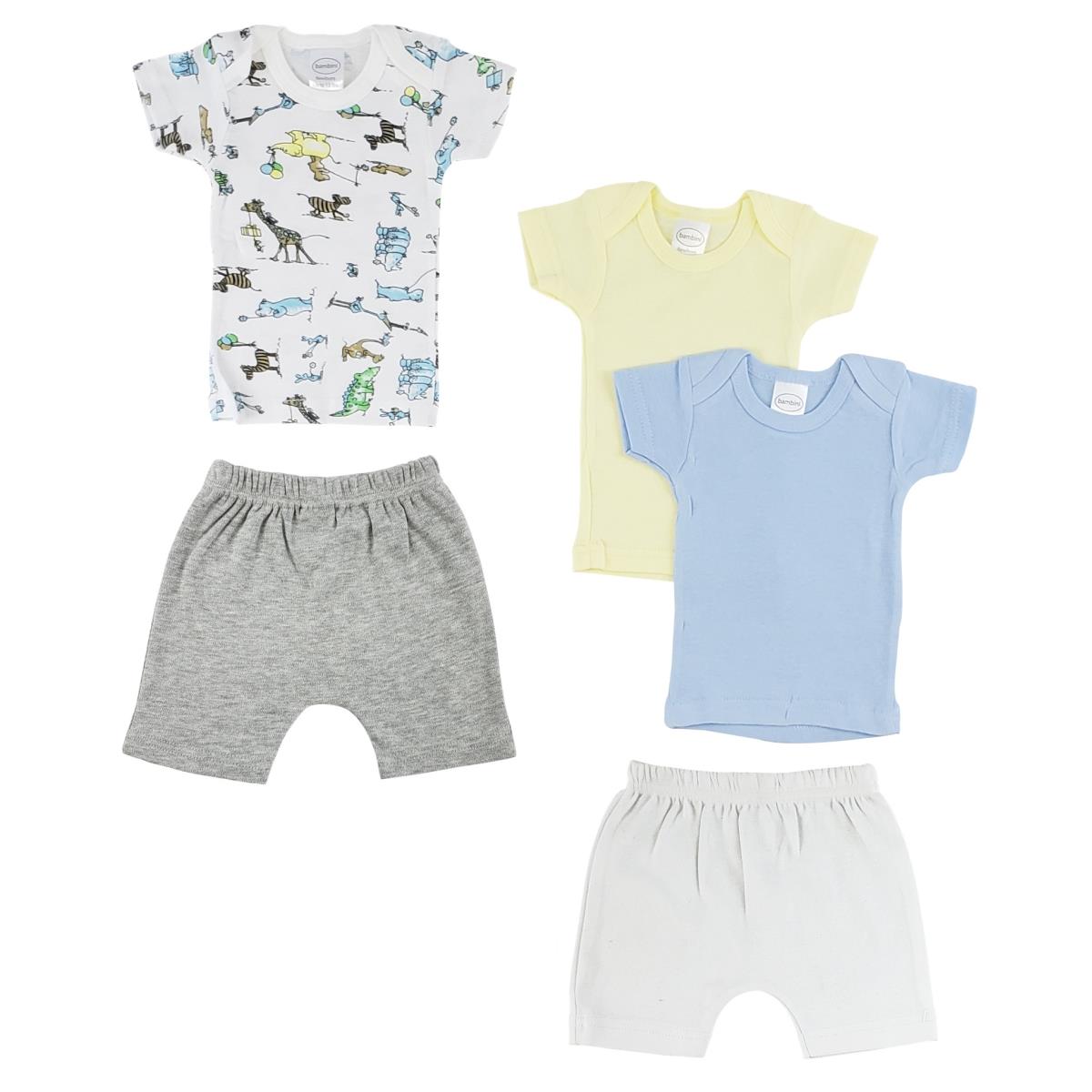CS-0388M Infant Girls T-Shirts & Pants, White & Grey - Medium