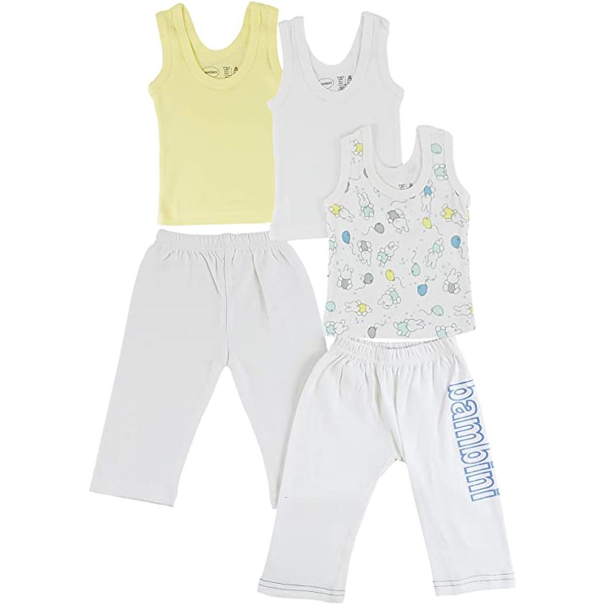 CS-0434S Boys Tank Top & Joggers, White & Blue - Small - 5 per Pack