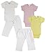 CS-0440S Baby Onezies & Sweat Pants Track, White & Pink - Small