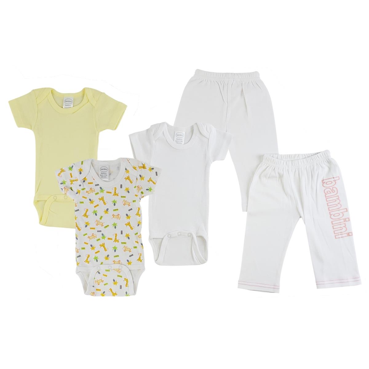 CS-0442L Infant Onezies & Track Sweat Pants, White & Pink - Large