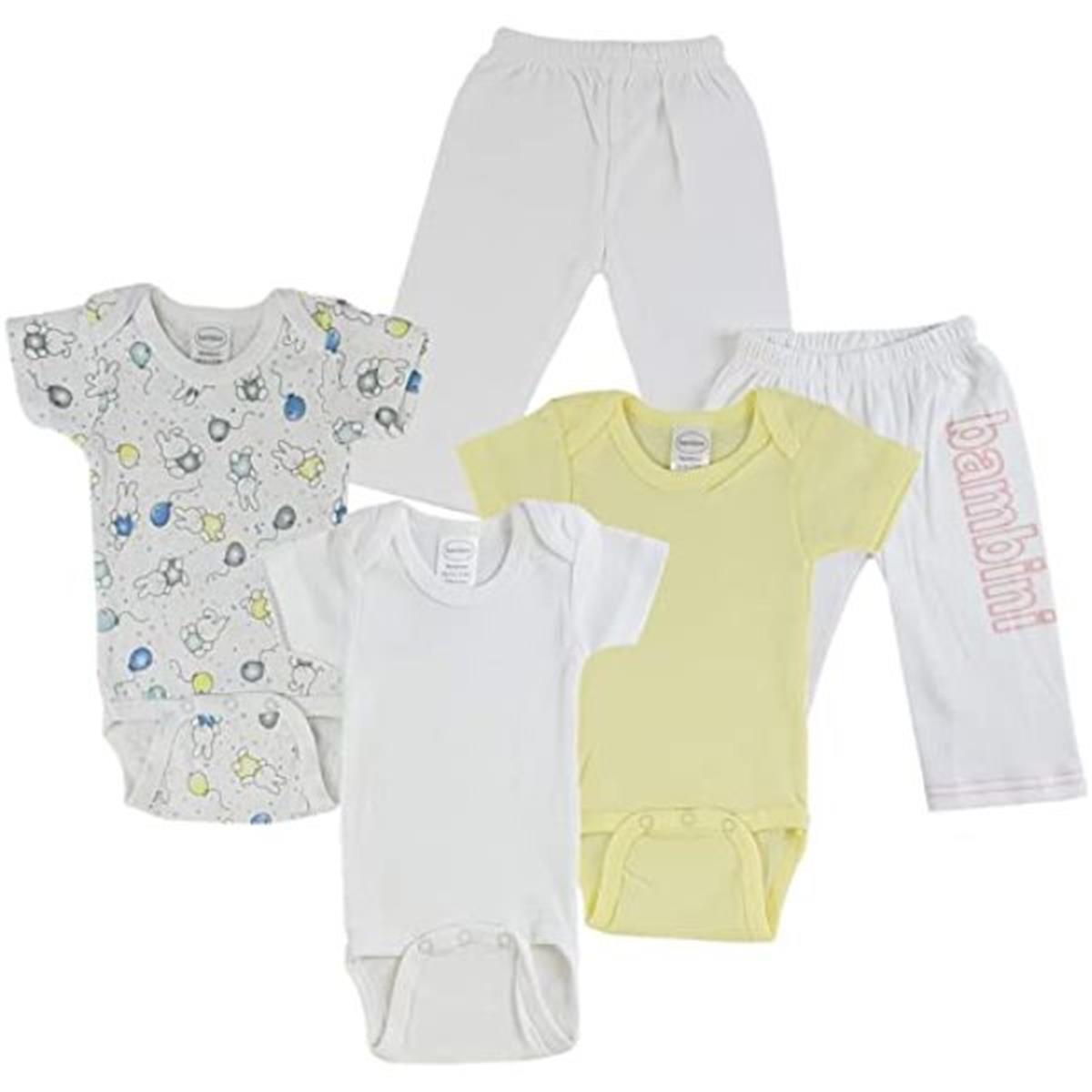 CS-0443S Infant Onezies & Track Sweat Pants, White & Pink - Small