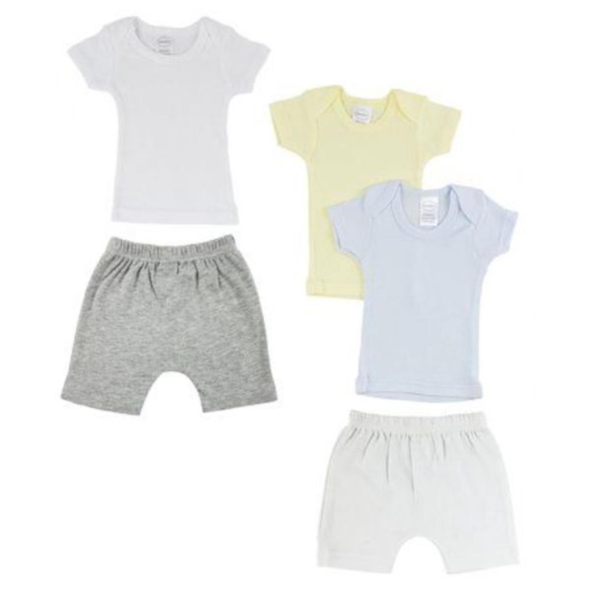 CS-0446L  Infant Boys T-Shirts & Shorts, White & Pink - Large - 5 per Pack