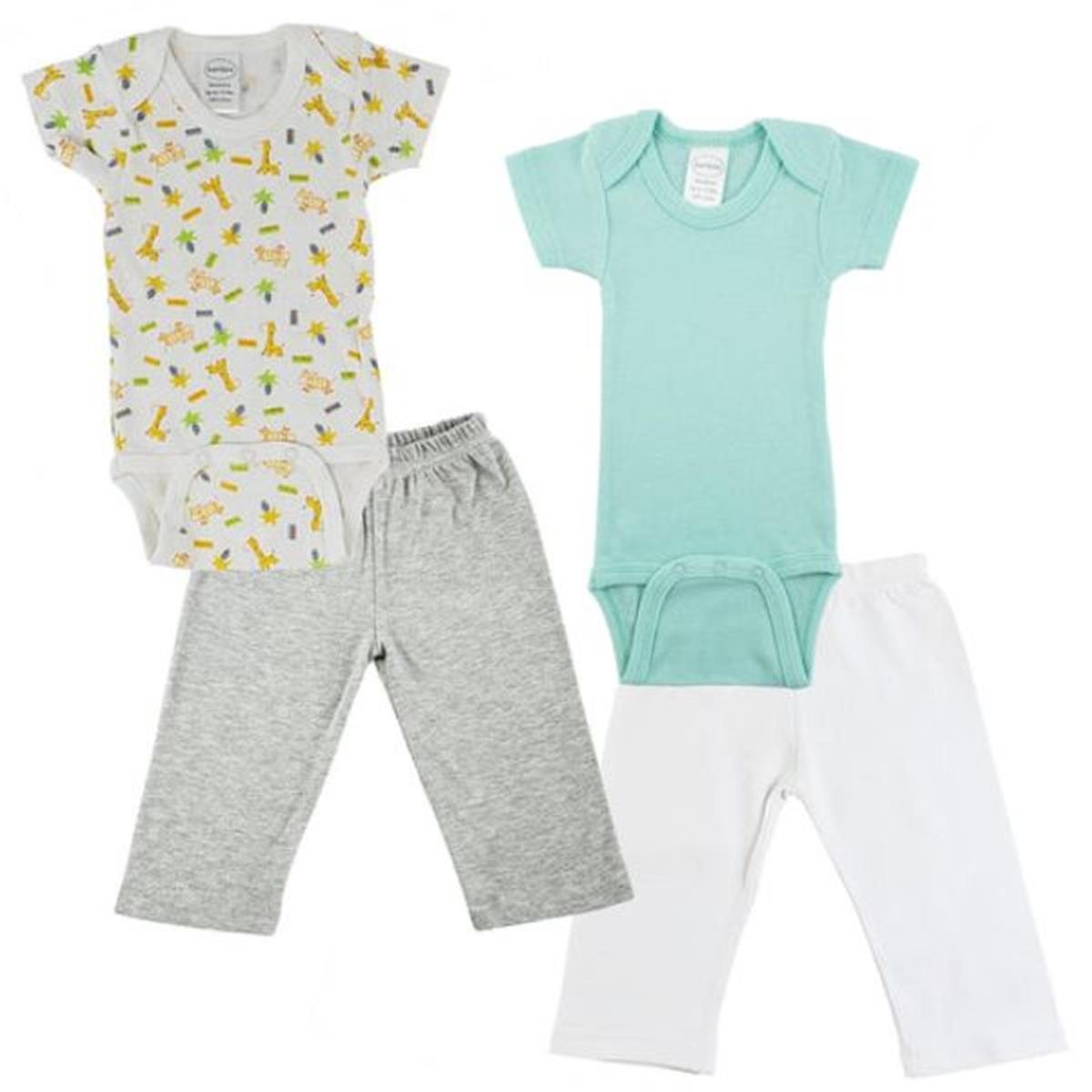 CS-0455L Infant Onezies & Track Sweat Pants, Grey & White - Large