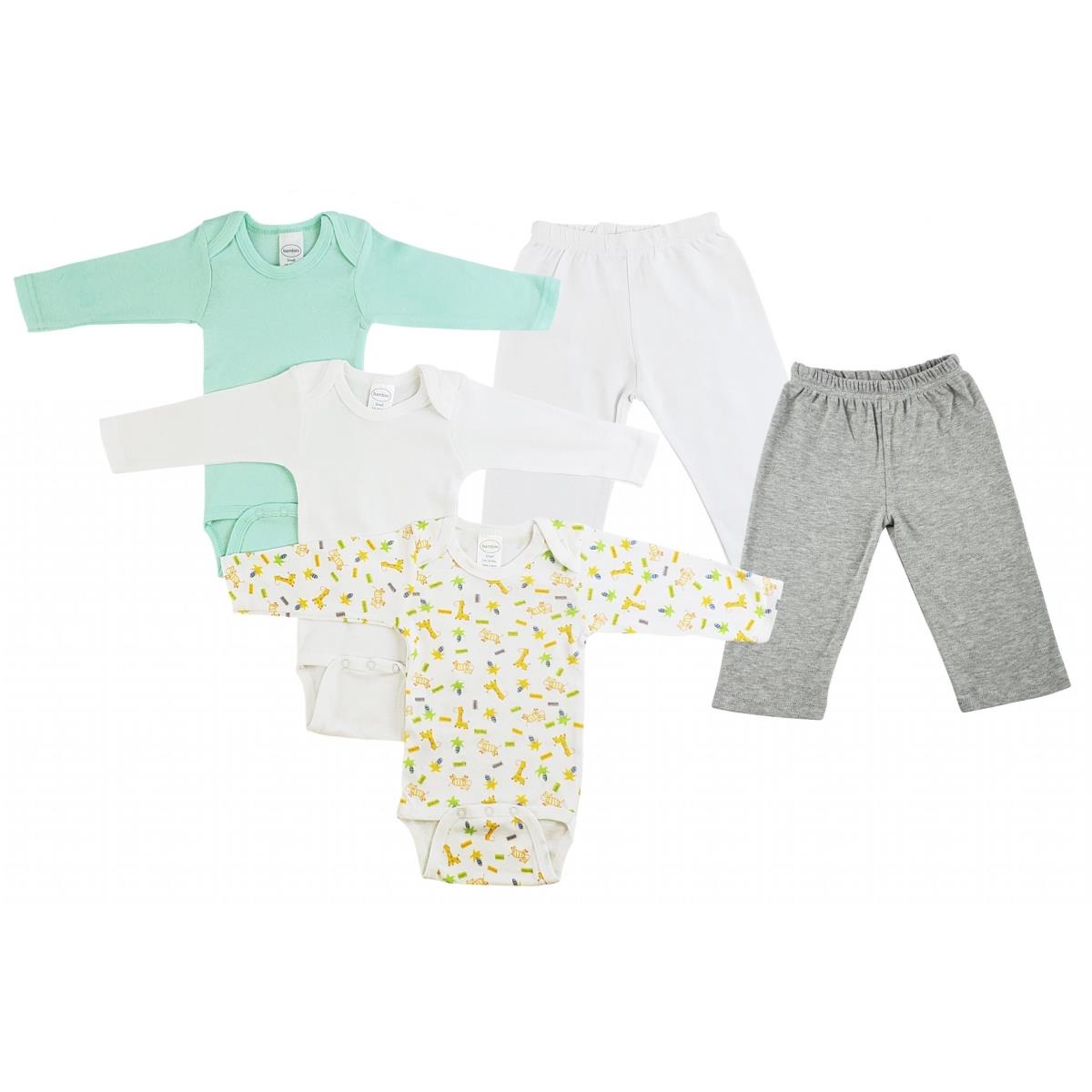 CS-0466S Infant Boys Long Sleeve One Piece & Track Sweat Pants, Grey & White - Small - 5 per Pack