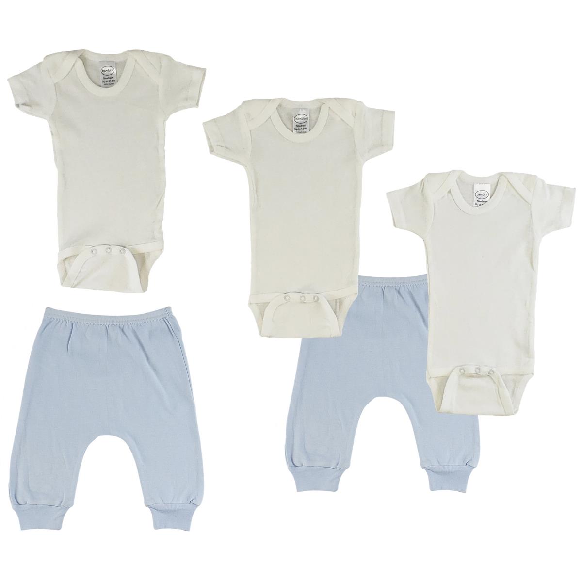 CS-0484M Infant One Piece & Joggers, Blue & Blue - Medium