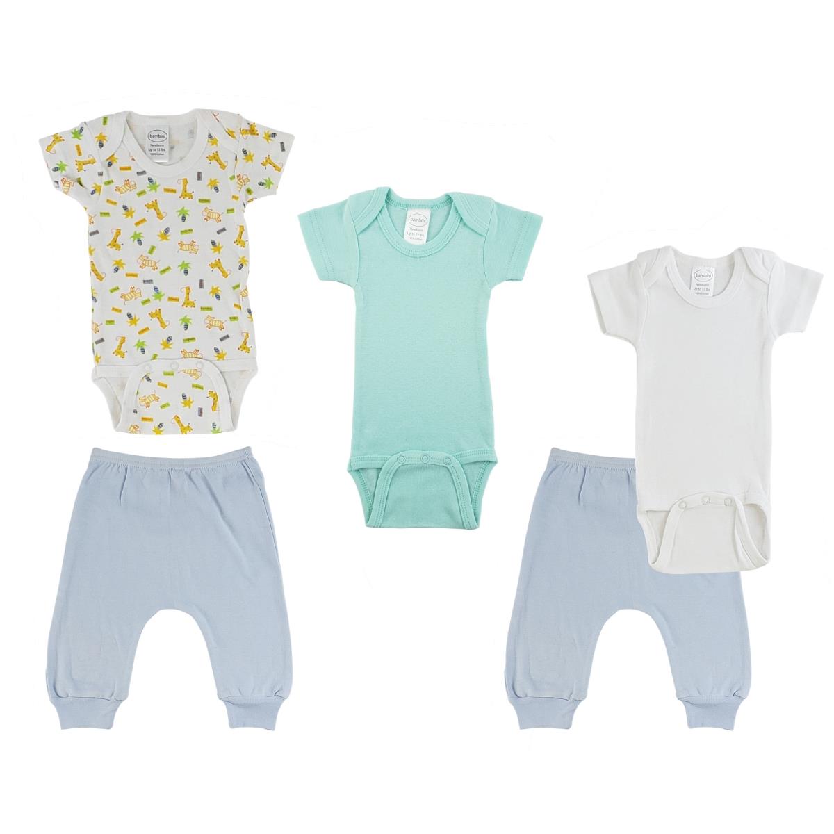 CS-0486L Infant One Piece & Joggers, Blue & Blue - Large