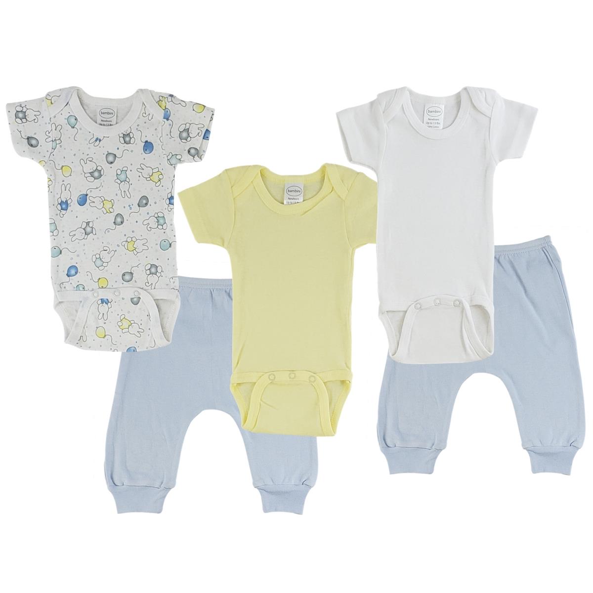 CS-0488L Infant One Piece & Joggers, Blue & Blue - Large
