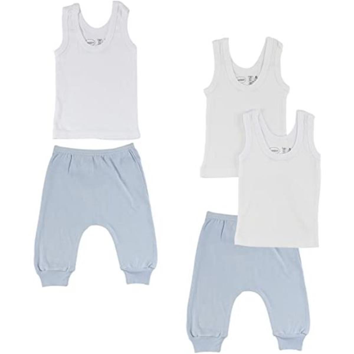 CS-0490L Infant Tank Tops & Joggers, Blue & Blue - Large - 5 per Pack