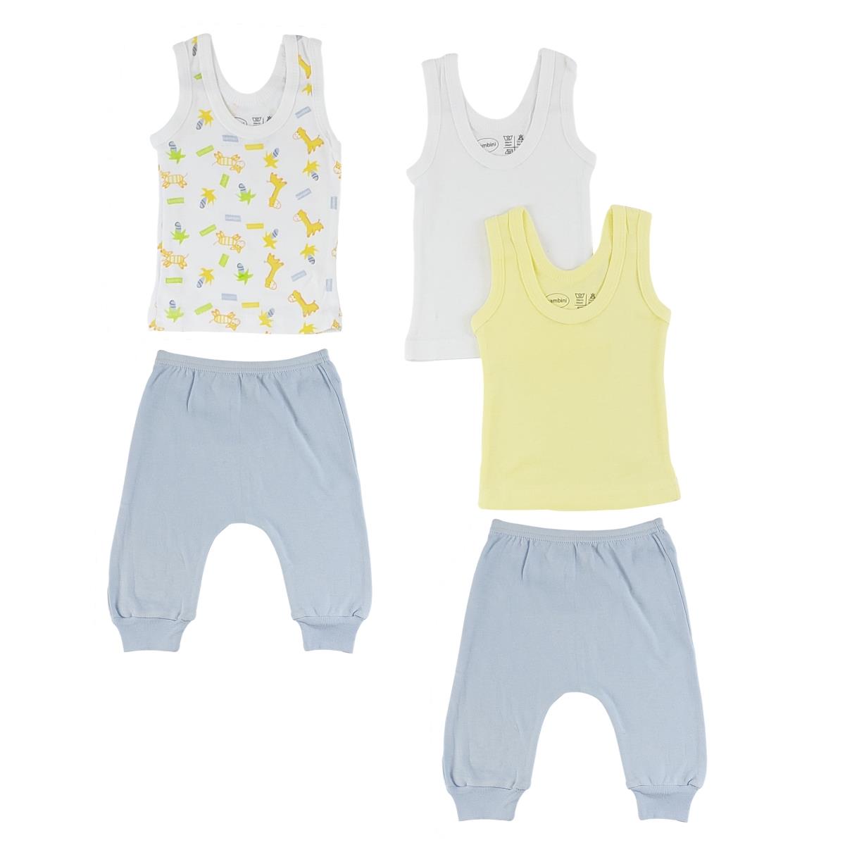 CS-0492L -Boys Tank Tops & Joggers, Blue & Blue - Large - 5 per Pack