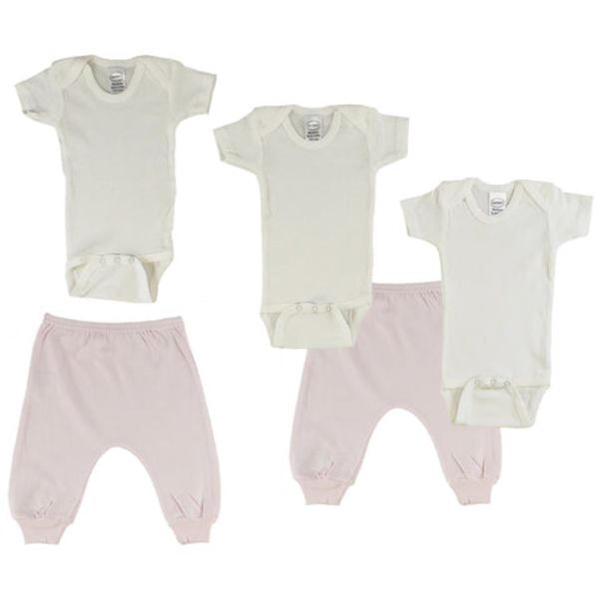 CS-0498S Infant Onezies & Joggers, Pink & Pink - Small