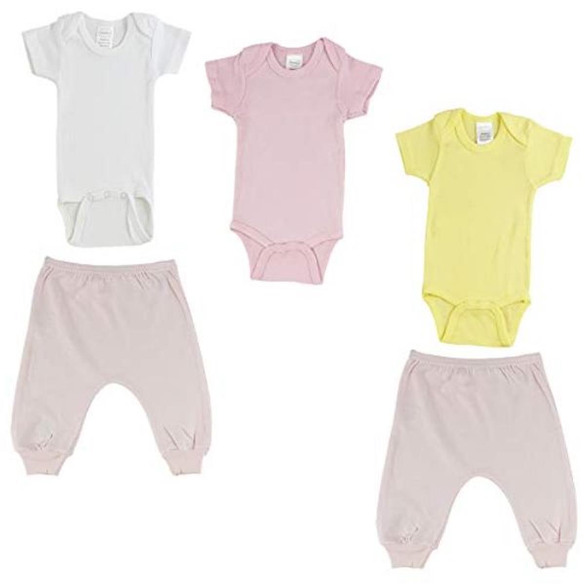 CS-0499NB Best Bargain  Infant Onezies & Joggers , Pink & Pink - Newborn