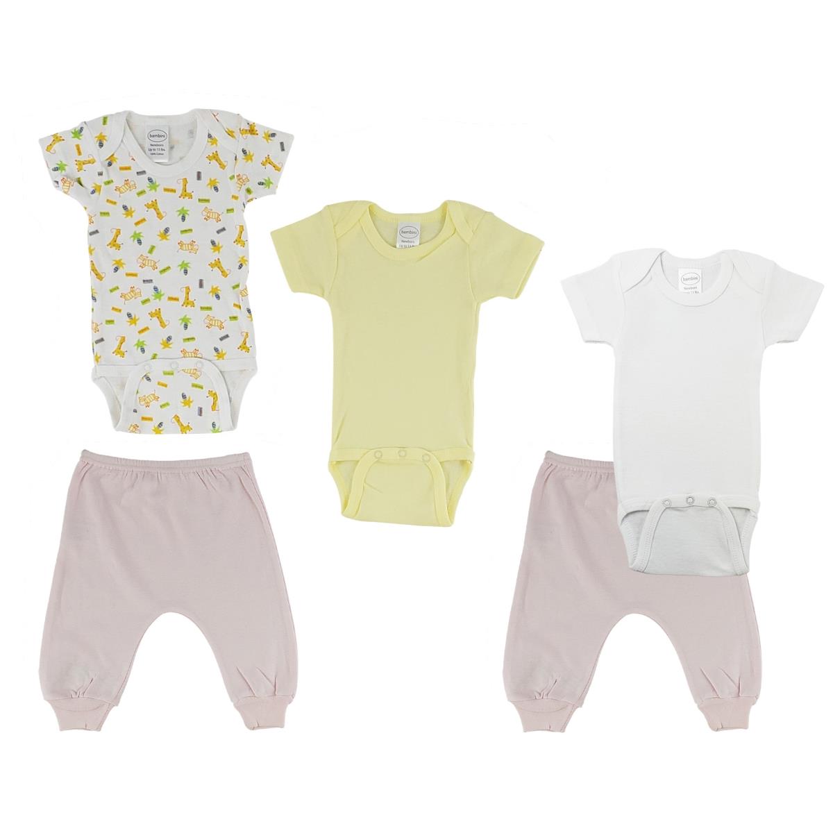 CS-0500S Infant One Piece & Joggers, Pink & Pink - Small