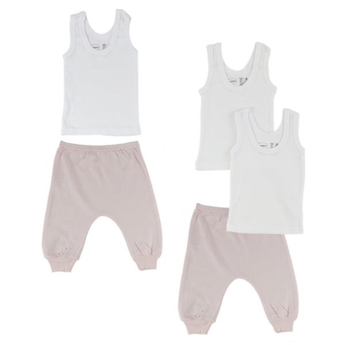 CS-0504L Infant Tank Tops & Joggers, Pink & Pink - Large - 5 per Pack