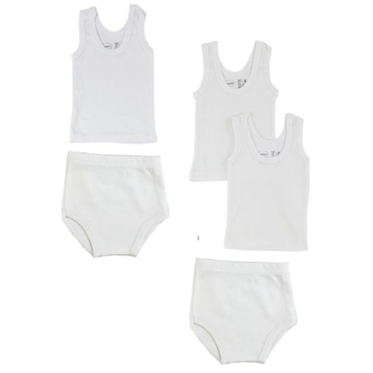 CS-0527NB Infant Tank Tops & Training Pants, White - Newborn - 5 per Pack