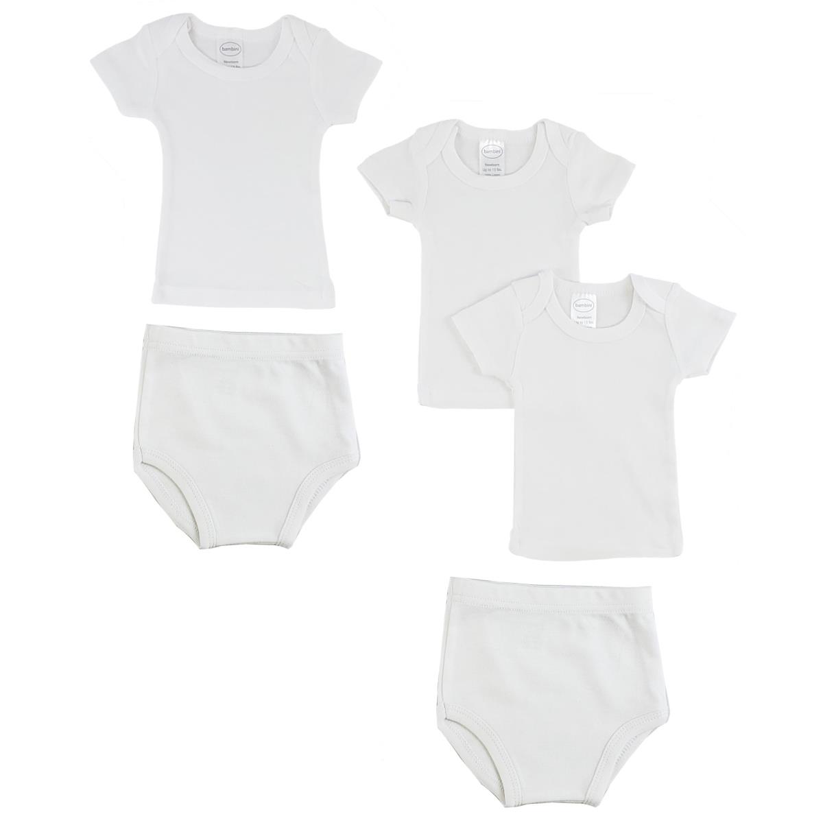 Picture of Bambini CS-0532L Infant T-Shirts & Training Pants&#44; White - Large
